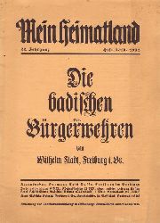 Busse, Hermann Eris (Hg.)  Mein Heimatland, Heft 9/10 - 1935 (Badische Bltter fr Volkskunde, Heimat- und Naturschutz, Denkmalpflege, Familienforschung und Kunst) 