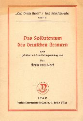 Neef, Hermann  Das Soldatentum des deutschen Beamten (Rede gehalten auf dem Reichsparteitag 1936) 