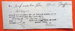   Paketschein v. 13. Dezember 1819 fr ein Paket von "angeblich ? Gulden" fr Scheintaxe 2kr, Porto 6 