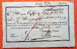   Paketschein v. 24. July 1838 fr ein Paket fr Scheintaxe 12kr 