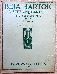 Bartok, Bela  II. Streichquartett (II. Vonosnegyes) fr 2 Violinen, Viola und Violoncell. Op. 17. Stimmen (hier Violino I.) 