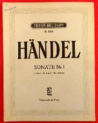 Hndel, Georg Friedrich  Drei Sonaten nach Instrumental-Konzerten Nr. 1 G moll / G minor / Sol mineur (Fr Violoncell und Pianoforte bearb. v. Aug. Lindner) 