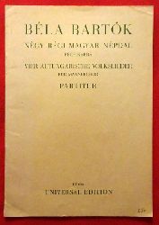 Bartok, Bela  Vier Altungarische Volkslieder fr Mnnerchor. Partitur (Negy Regi Magyar Nepdal) 