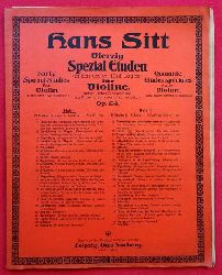 Sitt, Hans  Vierzig Spezial Etuden fr Violine (in den ersten fnf Lagen) Op. 134 Heft I (20 Etuden) 