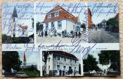   Ansichtskarte AK Gru aus Dorchheim (6 Motive) (Kirche, Schule, Straenansicht, Kapelle, Gasthaus zur Sonne Peter Stahl) 