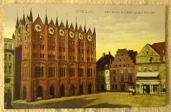   Ansichtskarte AK Stralsund. Alter Markt mit Rathaus und Artushof 
