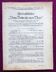 C.F. Mller Verlag  Werbung "Heimatbltter "Vom Bodensee zu Main" (Werbeprospekt des Verlages) 