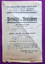 NSDAP  Preisliste fr Broschren "Der Staatsfeind" und "Hitler, wie du ihn nicht kennst" 