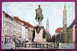   Ansichtskarte AK Grlitz. Obermarkt mit Kaiserdenkmal 