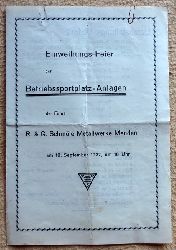   R. & G. Schmle Metallwerke Menden (Sauerland) (Einweihungsfeier der Betriebssportplatz-Anlagen der Firma am 18. September 1937) 