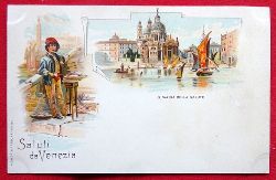   Ansichtskarte AK Saluti da Venezia (Venedig). Farblitho. S. Maria della Salute 