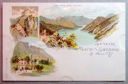   Ansichtskarte AK Souvenir du Monte San Salvatore. Farblitho. 3 Ansichten 
