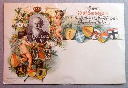   Ansichtskarte AK Zum 70. Geburtstage Sr. Knigl. Hoheit des Grossherzogs Friedrich von Baden. Farblitho 