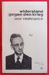 WRI und Devi (Red.) Prasad  WAR Resistance 1. Vierteljahr 1967 Vol. III (Widerstand gegen den Krieg) 