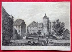   Stahlstich "Das Schloss Gottlieben / Thurgau" (Stahlstich v. H. Winkles) 