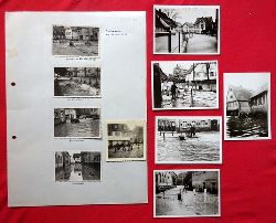   10 s/w Original-Fotos vom Hochwasser 1939 in Niefern (5 St. im kl. Format ca. 7x4,5cm (Originale); die anderen 5 St. im Format ca. 10,5x7,5cm (diese wohl Neuabzge aus den 1950/60er Jahren) 