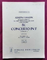 Haydn, Joseph  Sämtliche Konzerte für König Ferdinand IV. von Neapel (Lirenkonzerte) IV. Concerto in F (Hoboken VII h: 4) (Lira I + II; Violino I + II; Viola I + II; Violoncello; Corno I / II (2 Hefte) (Hg. H.C. Robbins Landon) 