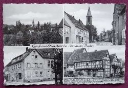   Ansichtskarte AK Gru aus Steinsfurt bei Sinsheim / Baden (4 Motive: Teilansicht, Kirchenpartie, Gasthaus zum Deutschen Kaiser, Lerchenhaus) 