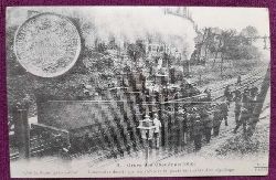   Ansichtskarte AK Greve des Cheminots (1910) (zu dt. Streik der Eisenbahner) (Locomotive detelee par les grevistes et placee en travers d