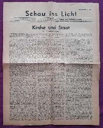Wyneken, Gustav  Kirche und Staat (Sonderblatt v. "Schau ins Licht" (Unabhngige Zeitschrift fr religise Erneuerung, Kultur und Weltanschauung) 