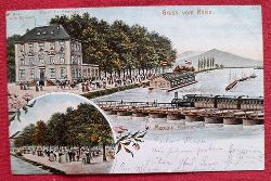   AK Ansichtskarte Gruss vom Rhein. Maxau Baden mit Gasthof zum Rheinbad und Badeanstalt 