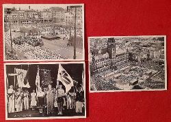   3 Ansichtskarten AK Deutsches Turnfest 1953 Hamburg (Erffnungsfeier, Fahnenweihe) 