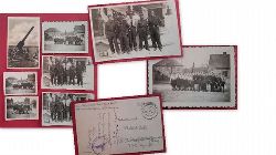   5 Orig.Fotografien von Hitler-Jugend in Hagsfeld und 1 Postkarte a.d. Nachla der Familie Oe 1945 