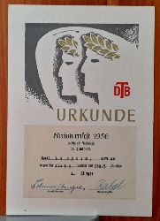   URKUNDE "fr Emil Leopold TV 1846 Karlsruhe (KTV) (1. Sieger beim Kreisturnfest 14.-16. Juli 1956 in Rintheim) 