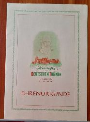   EHRENURKUNDE "fr Emil Leopold TV 1846 Karlsruhe (KTV) 27. Sieg im Dreikampf (Alterstreffen der Deutschen Turner 11.-14. August 1950 Heidelberg) 