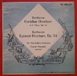 Beethoven, Ludwig van  Coriolan Overture in C Minor, Op. 62 / Egmont Overture, Op. 84 LP 33 1/3 RPM 10" (The Philadelphia Orchestra, Eugen Ormandy. Conductor) 