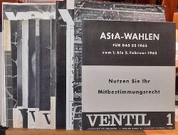 AStA TH Karlsruhe und Klaus (Red.) Kniel  VENTIL 11. Jg. 1963 Nr. 2, 6; 12. Jg. 1964 Nr. 1-6; 13. Jg. 1965 Nr. 1, 2, 5, 6; 14. Jg. 1966 Nr. 3, 4 (Studentenzeitung) 