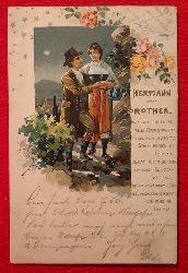   Ansichtskarte AK Farblitho Hermann und Dorothea mit Text v. Goethe (hier Gthe) (Knstlerpostkarte) 