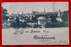   Ansichtskarte AK Gruss aus Bautzen. Herzlichen Glckwunsch zum Neuen Jahre (Stempel Bautzen) 