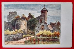   AK Ansichtskarte Kropsburg bei St. Martin (Rheinpfalz) (Knstlerpostkarte v. A. Croissant, Stempel St. Martin) 