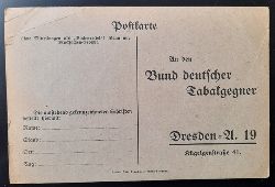   AK Postkarte des Bund deutscher Tabakgegner Dresden umseitig mit zahlreichen beworbenen Buch und Flugblatt-Titeln zur Werbung 