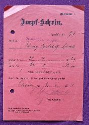   Impf-Schein fr eine Jung Hedwig Erna Impfbezirk Neustadt a.d. Haardt v. 23.5.1932 