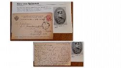 Spiessen, Max von  Postkarte eines Mag. ?? an Baron Max von Spiessen aus Mittau nach Mnster 29. September 1894, hinten ganz beschrieben (erwhnt dort auch ein Herr Wagemann) 