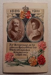   AK 1886-1911 Zur Erinnerung an die silberne Hochzeitsfeier des Württembergischen Königspaares 8. April 1911 