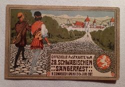   AK Offizielle Postkarte vom 28. Schwbisches Sngerfest in Schwbisch Gmnd 23.-24. Juni 1907 (Motiv v. Ant. Fischinger) 