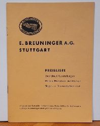 Breuninger, E. (Eduard)  Preisliste ber Braut-Ausstattungen. Betten, Matratzen, Wolldecken, Stepp- und Daunendecken usw. 