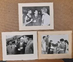 Rudolph, Wilma und Jutta Heine  3 s/w Fotos Dr. Vida KSC Prsident mit Olympiasiegerin Wilma Rudolph und Jutta Heine 1961 