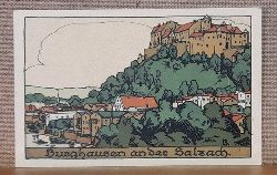   Ansichtskarte AK Burghausen an der Salzach (Knstler-Steinzeichnung) 