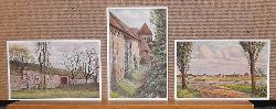 Wagner, E.W.  3 x Ansichtskarte AK Knstlerkarte v. E.W. Wagner Rsselsheim (1. Mainfeste Karte Nr. 14, 2. Westwall und Burgtor Nr. 17; 3. Festung und Innerer Torturm Nr. 18) 