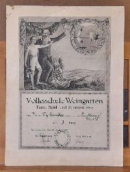Gnther, Fritz  Urkunde Volkschule Weingarten (Anm. bei Karlsruhe in Baden) Turn-, Spiel- und Sportfest 1926 (3. Preis im Fnfkampf am 29. August 1926) 