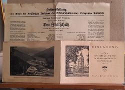 Schwarzwaldverein  Einladung zur Feier des 50jhrigen Bestehens der Ortsgruppe Karlsruhe des Schwarzwaldvereins vom 3. bis 6. Juni 1937 + Theaterprogramm zur Auffhrung des "Der Freischtz" v. 4. Juni 1937 zu diesem Jubilum 