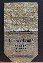 Schurhammer, Fritz  Papiertte fr Sigkeiten "Der se Laden" Fritz Schurhammer, Karlsruhe, Kaiserstrae 98, Fernspr. 3045 