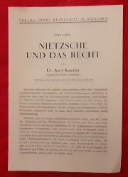 Ernst Reinhardt Verlag  Verlagswerbung / Prospekt fr Schriften des Ernst Reinhardt Verlag in Mnchen (fr 4 Schriften ber Nietzsche) 