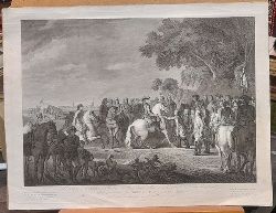 Haas, Johan-Jakob-Georg  Kupferstich / Grave Le Comte de Steenbock, senateur du royaume, marchal gnral de camp de Sude, se rend prisonnier  Frederik IV, roi de Dannemarck aupres de Tnnigen le XVII. Mai MDCCXIII (1713) 