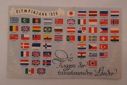   Ansichtskarte AK Olympiajahr 1936. Die Flaggen der teilnehmenden Lnder 