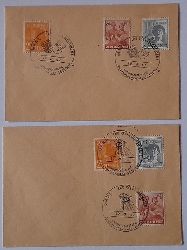   2 Umschlge Marl (Lkr. Recklinghausen) mit je 3 Marken Deutsche Post (12,24,25 Pf) und je 2 Stempeln 1. Norddeutsche Briefmarkenhaendlertagung 18.3.47 + 19.3.47) 